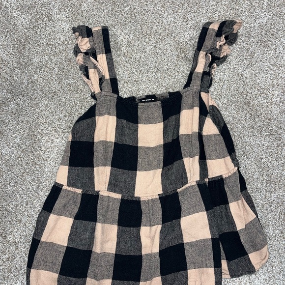 Who What Wear Tops - Who What Wear Black and Tan Checkered Tank Top